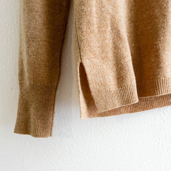 J. CREW Everyday 100% Cashmere Crewneck Sweater in Heather Camel SZ XS - Picture 6 of 7